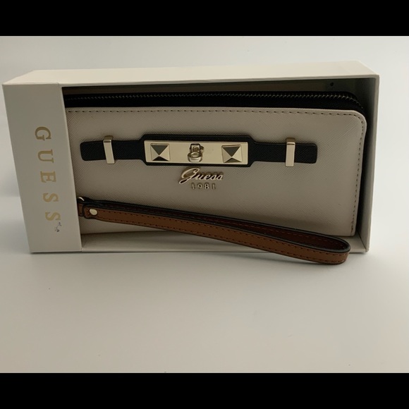 Guess Cherie Zip-Around Wristlet - Stone Multi/Gol - Picture 7 of 11